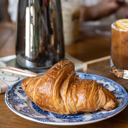 Close-up of breakfast served on table