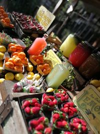 Fruits for sale at market stall