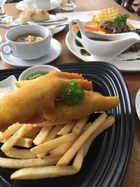 Close-up of meal served in plate