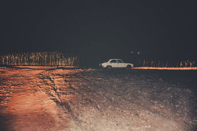 Cars on road at night