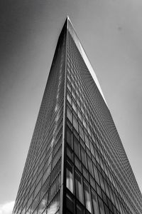 Low angle view of modern building against clear sky