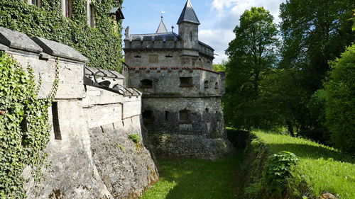 Low angle view of historic building against sky