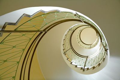 Low angle view of spiral stairs