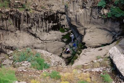 High angle view of rock formations