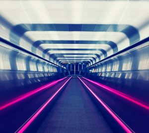 Light trails at subway station