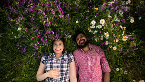 Portrait of smiling young couple