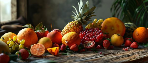 Close-up of fruits on table