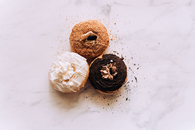 High angle view of food on table