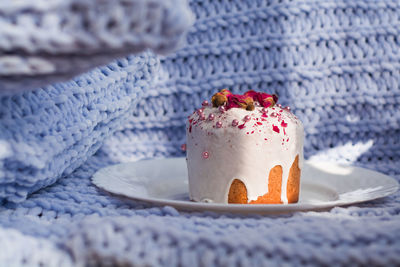 Close-up of cake on table