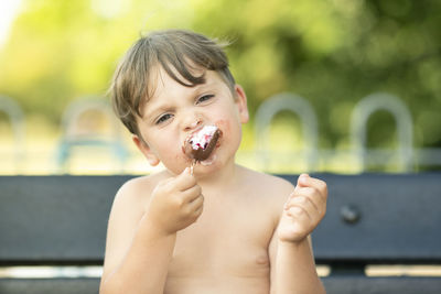 Portrait of shirtless boy