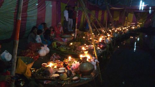 People at night