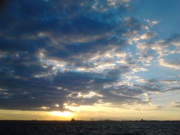 Scenic view of dramatic sky during sunset