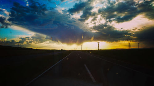 Country road at sunset