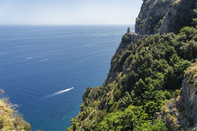 High angle view of sea against sky