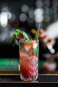 Close-up of drink on table