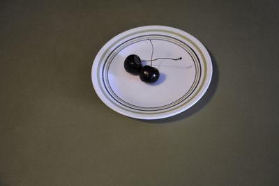 High angle view of white plate