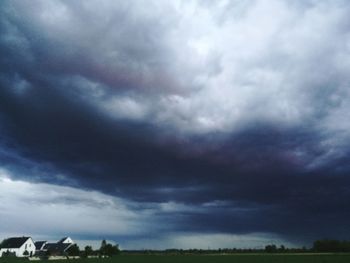 Storm clouds over landscape