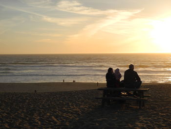 Scenic view of sea at sunset