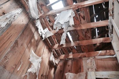 Low angle view of roof hanging from ceiling