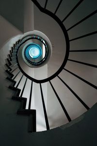 Low angle view of spiral stairs