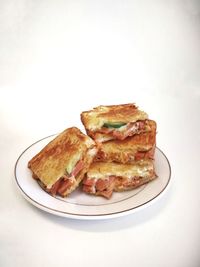 Close-up of breakfast served in plate