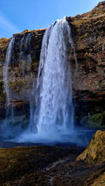 Scenic view of waterfall