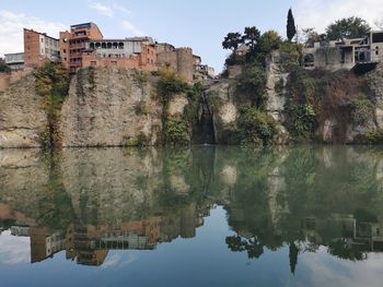 Reflection of building in lake