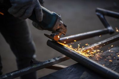 Man working on metal