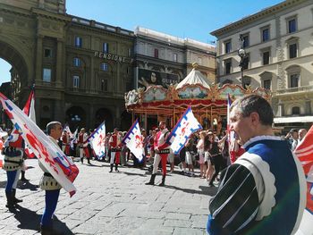 People walking in city