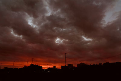 Scenic view of dramatic sky during sunset