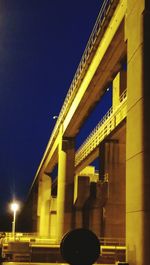 Low angle view of illuminated built structure