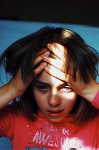 Close-up portrait of a beautiful young woman