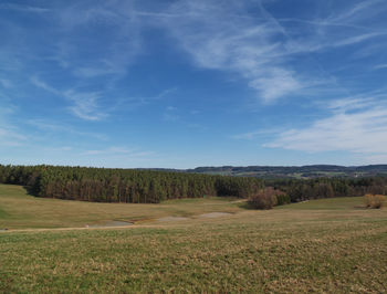 Scenic view of land against sky