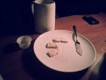 Close-up of food on table