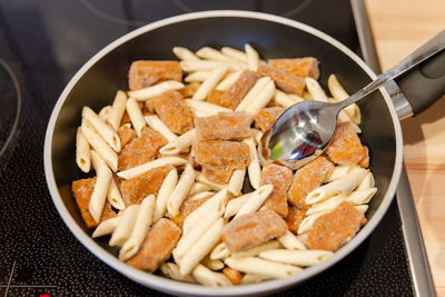 High angle view of food in bowl