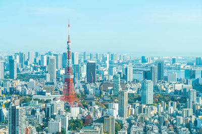 Aerial view of buildings in city