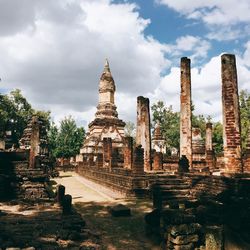 View of temple against cloudy sky