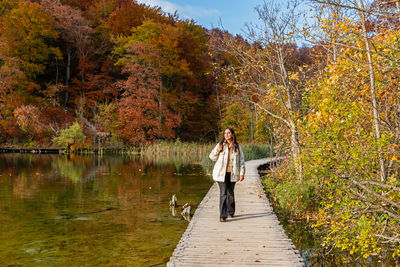 Girl on wooden