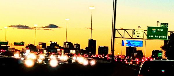 City street at sunset