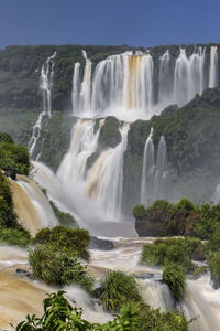 Scenic view of waterfall