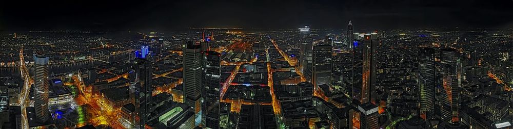 View of illuminated cityscape at night