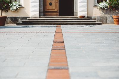 Close-up view of paving stone