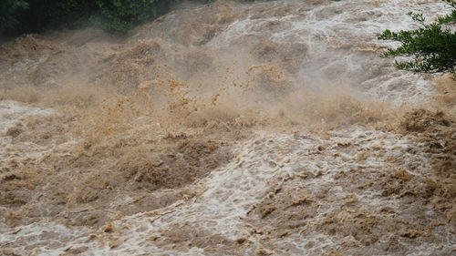 High angle view of waterfall