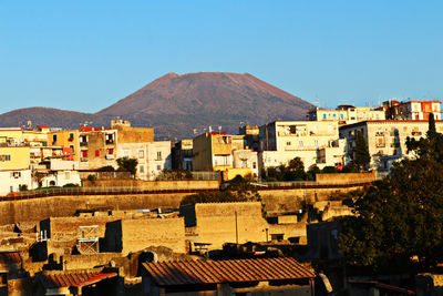 Volcano vesuvius in the sunset