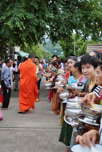 Group of people in a row