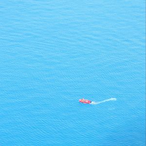 Close up of red boat