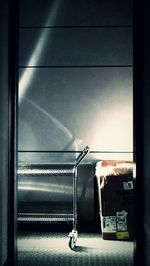 Low angle view of railing