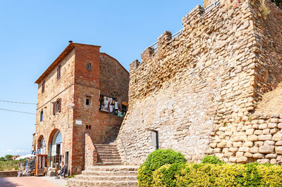 Low angle view of historic building against sky