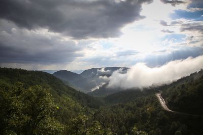 Scenic view of mountains against sky