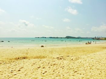 Scenic view of beach against sky